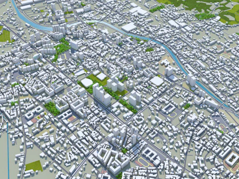 Taoyuan city Taiwan 56km 3D Model