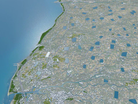 Taoyuan city Taiwan 56km 3D Model