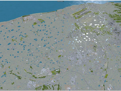Taoyuan city Taiwan 56km 3D Model