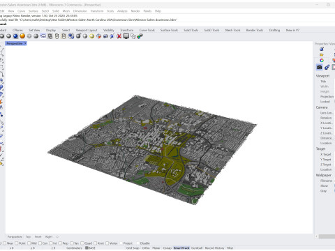 Winston salem downtown city north carolina usa 5km 3D Model