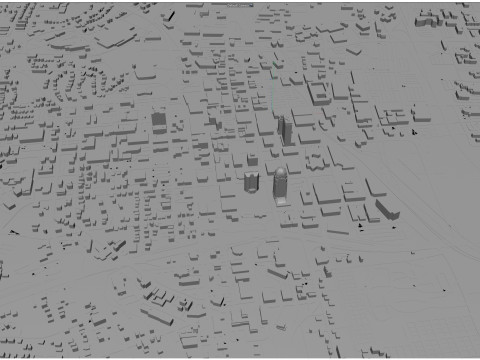 Winston salem downtown city north carolina usa 5km 3D Model