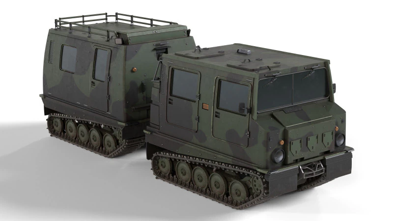 Bandvagn 206 Tracked Terrain Carrier 3D Model .c4d .max .obj .3ds .fbx .stl .blend 