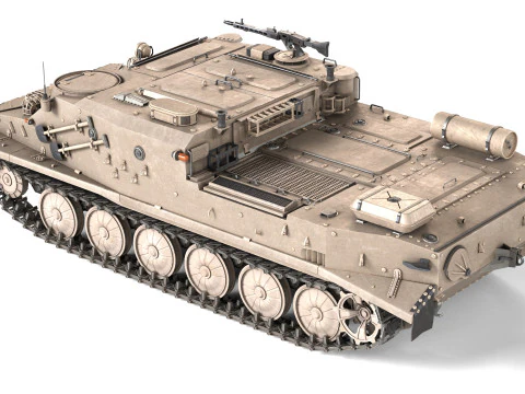 BTR 50 Amphibious Armored Tank 3D Model