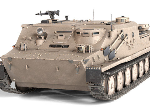 BTR 50 Amphibious Armored Tank 3D Model