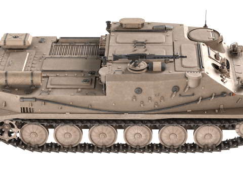 BTR 50 Amphibious Armored Tank 3D Model