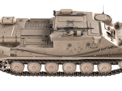 BTR 50 Amphibious Armored Tank 3D Model