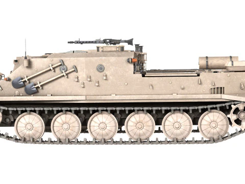 BTR 50 Amphibious Armored Tank 3D Model