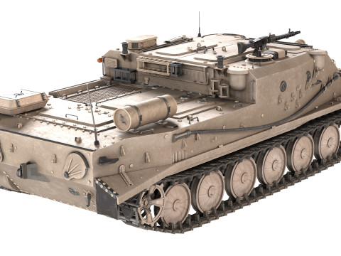 BTR 50 Amphibious Armored Tank 3D Model