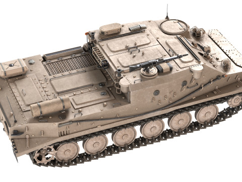 BTR 50 Amphibious Armored Tank 3D Model