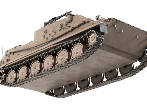 BTR 50 Amphibious Armored Tank 3D Model