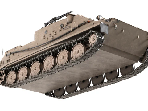 BTR 50 Amphibious Armored Tank 3D Model