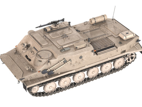 BTR 50 Amphibious Armored Tank 3D Model