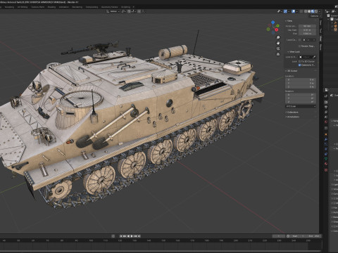 BTR 50 Amphibious Armored Tank 3D Model