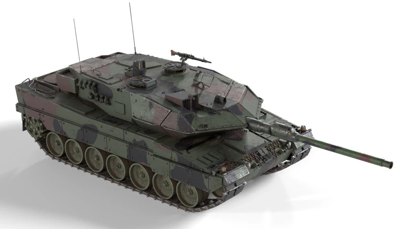Leopard 2A6 Battle Tank 3D Model .c4d .max .obj .3ds .fbx .stl .blend 