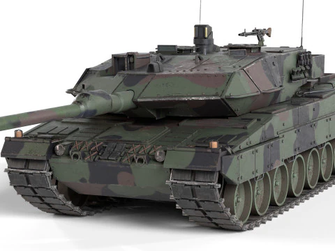 Leopard 2A6 Battle Tank 3D Model