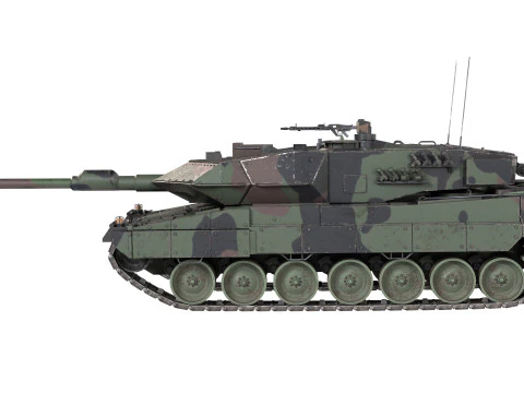 Leopard 2A6 Battle Tank 3D Model