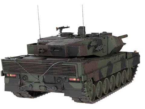 Leopard 2A6 Battle Tank 3D Model