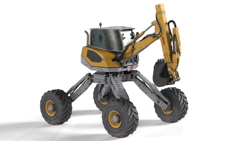Menzi Muck M545x Spider Excavator 3D Model .c4d .max .obj .3ds .fbx .stl .blend 