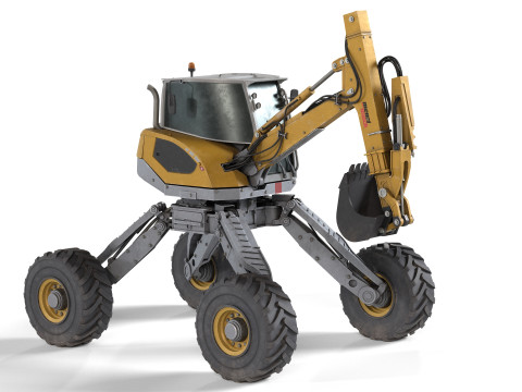 Menzi Muck M545x Spider Excavator 3D Model
