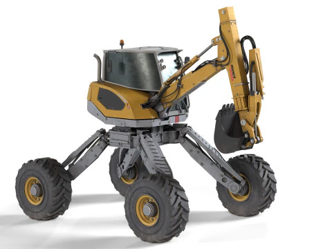 Menzi Muck M545x 스파이더 굴삭기 3D 모델