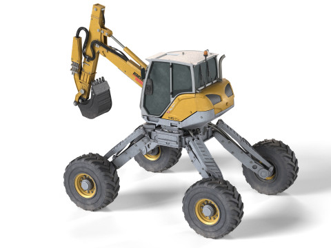 Menzi Muck M545x Spider Excavator Model 3D