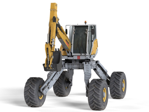 Menzi Muck M545x Spider Excavator Model 3D