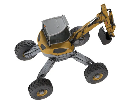 Menzi Muck M545x Spider Excavator 3D Model