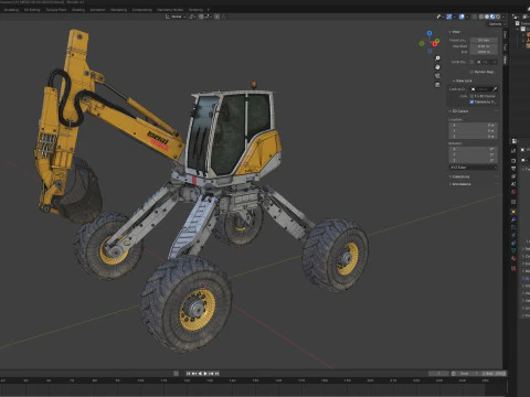 Menzi Muck M545x Spider Excavator 3D Model