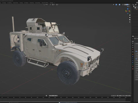 Oshkosh M ATV Ambush Protected Vehicle 3D Model