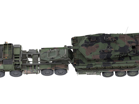 Rheinmetall HX81 Military Truck with Troller Tank 3D मॉडल