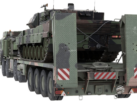 Rheinmetall HX81 Military Truck with Troller Tank 3D मॉडल
