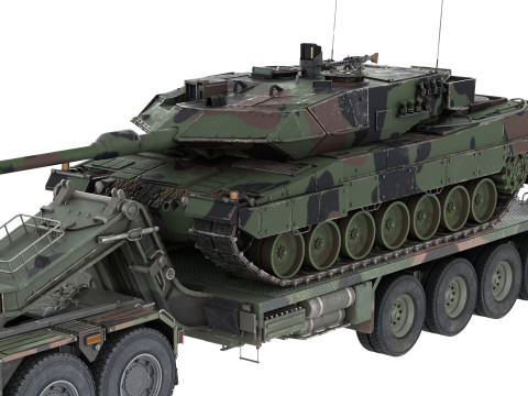 Rheinmetall HX81 Military Truck with Troller Tank 3D मॉडल
