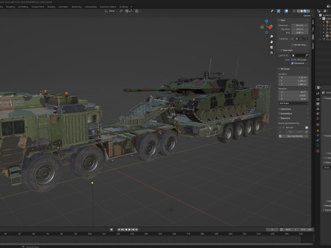 Rheinmetall HX81 Military Truck with Troller Tank 3D मॉडल