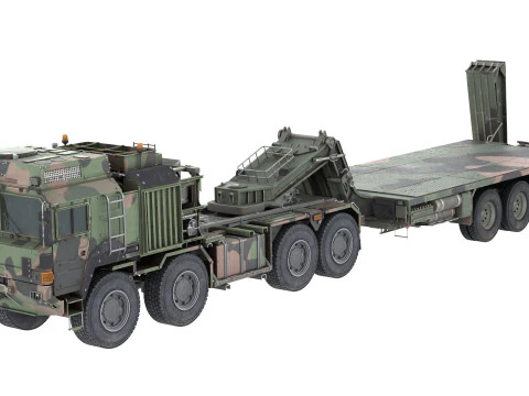 Rheinmetall HX81 Milit&auml;rlastwagen mit Troller 3D Modell