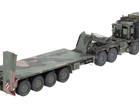 Rheinmetall HX81 Military Truck with Troller Model 3D