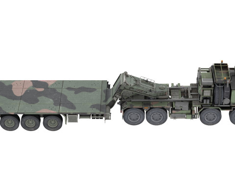 Rheinmetall HX81 Military Truck with Troller Model 3D