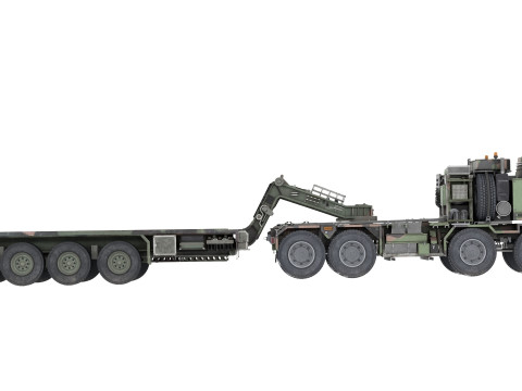 Rheinmetall HX81 Military Truck with Troller Model 3D