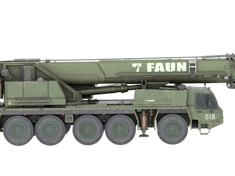 Tadano Faun ATF 100-5 Military Crane 3D 模型