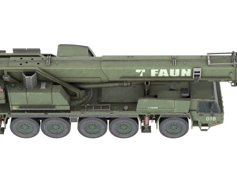 Tadano Faun ATF 100-5 Military Crane 3D Model
