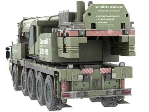 Tadano Faun ATF 100-5 Military Crane 3D Model