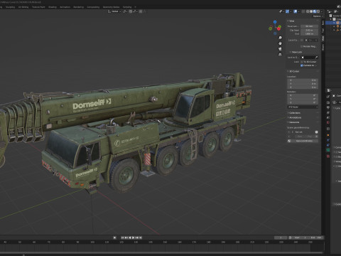 Tadano Faun ATF 100-5 Military Crane 3D 模型