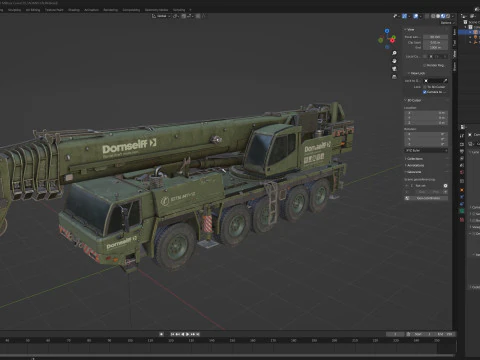 Tadano Faun ATF 100-5 Military Crane 3D Model