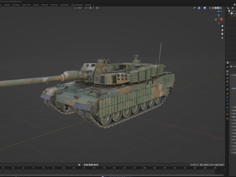 Tanque Pantera Negra K2 Modelo 3D