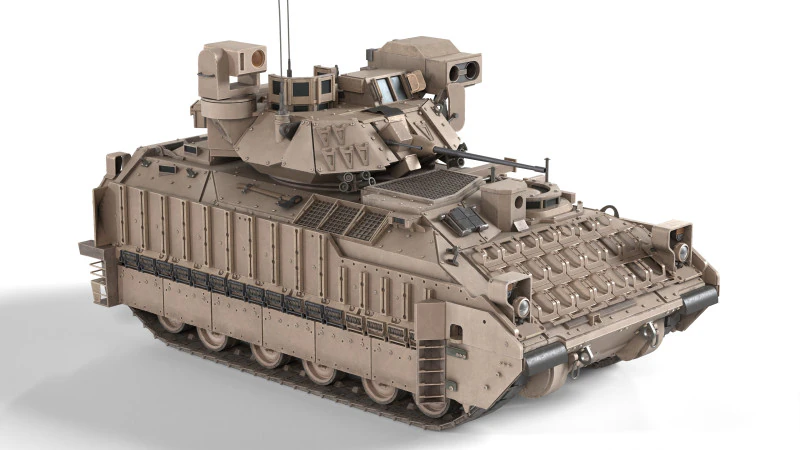 M2A3 Bradley tank 3D Model .c4d .max .obj .3ds .fbx .stl .blend