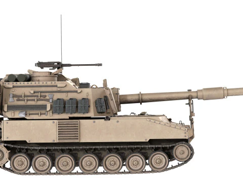 M109A6 Paladin tank 3D Model