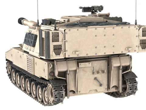 M109A6 Paladin tank 3D Model