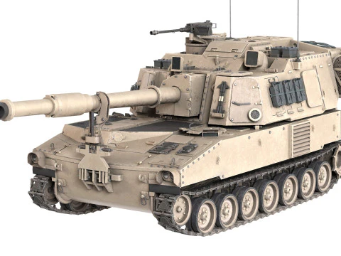 M109A6 Paladin tank 3D Model