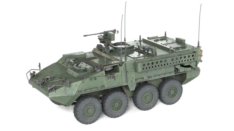 M1130 Stryker CV tank 3D Model .c4d .max .obj .3ds .fbx .stl .blend