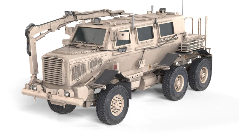 Buffalo MRAP Vehicle 3D Model .c4d .max .obj .3ds .fbx .stl .blend
