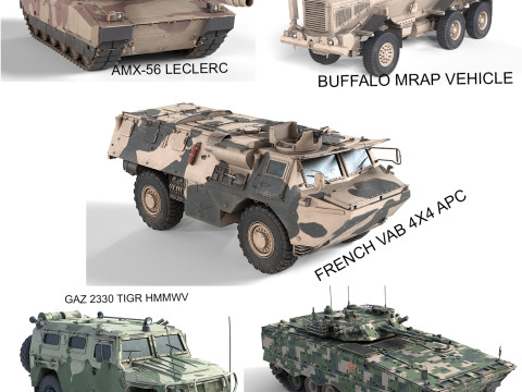 5 Military Vehicles Collection v11 3D Modell